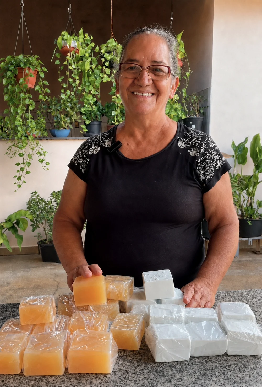 Dona Maria, que produz o sabão da Brilha Mais